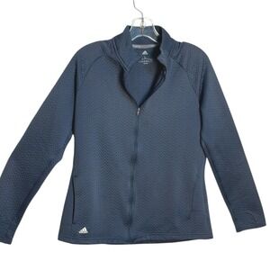 Adidas‎ Full Zip Jacket Activewear Chevron Quilted Blue Running Workout Size L